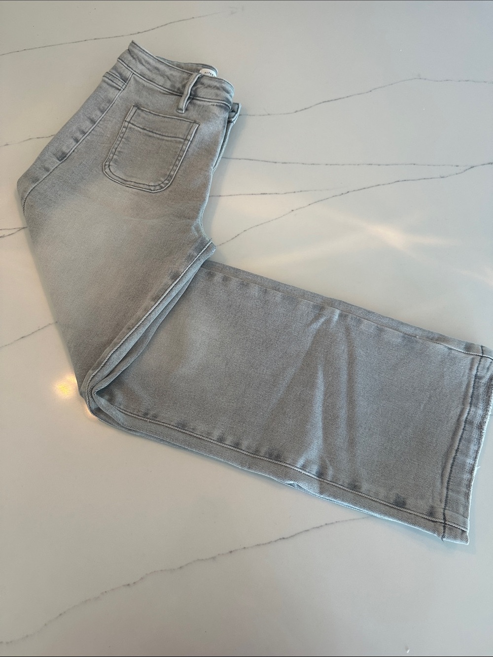 Altar’d State Grey Alix Crop Wide Leg Jeans, size 25